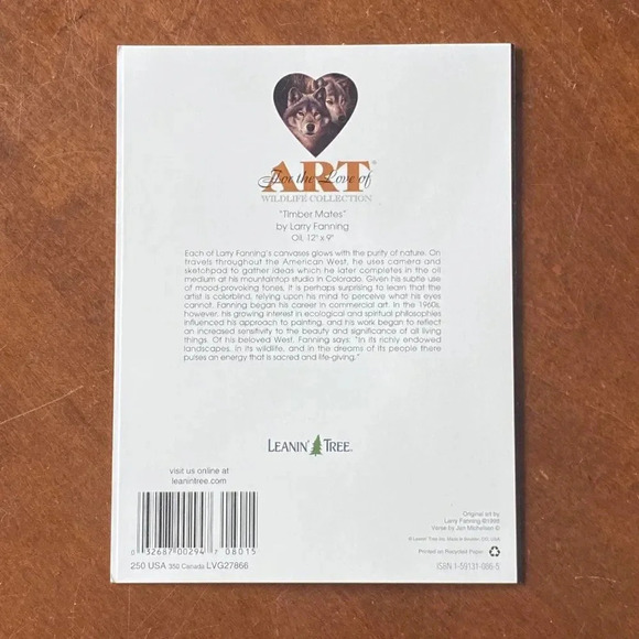 6/pk VTG Leanin' Tree LOVING THOUGHTS Greeting Cards TIMBER MATES Wolves… - Picture 3 of 9